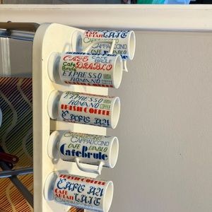 Retro mod vintage Royal Crown set of 5 Irish Coffee Demi-tasse mugs